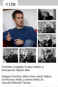 Tntets Czegldy Csaba mellett, a koncepcis eljrs ellen